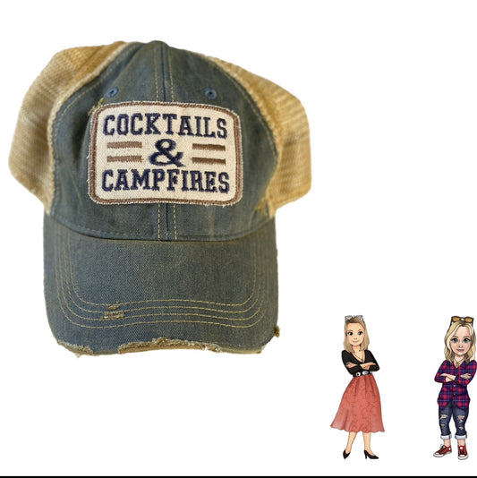 Cocktails and Campfires Trucker Hat